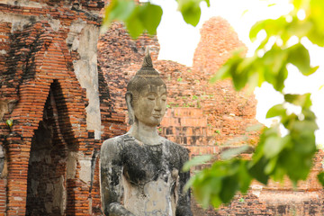 Wall Mural - Wat Mahathat in Ayutthaya Historical Park,Thailand.