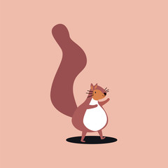 Poster - Cute wild brown squirrel cartoon illustration