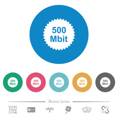 Poster - 500 mbit guarantee sticker flat round icons