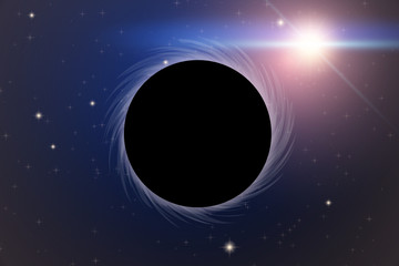 Wall Mural - background of space with black hole