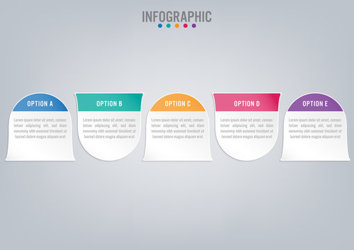 Business infographic labels template with 5 options.Creative concept for infographic.