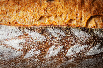 Wall Mural - Still life with bread, flour and spikelets