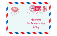 Valentine Letter In Envelope. Vector