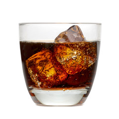 Wall Mural - Vodka cola with ice in glass including clipping path