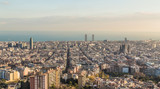 Fototapeta Londyn - Skyline von Barcelona Spanien Europa