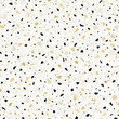 Terrazzo flooring vector seamless pattern in yellow colors