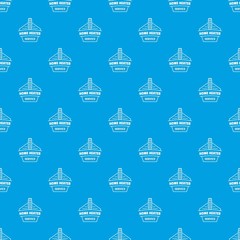 Poster - Home heater pattern vector seamless blue repeat for any use