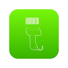 Poster - Scanner icon green vector isolated on white background