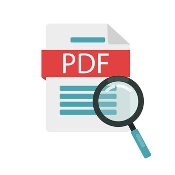 Document icon pdf. View document or file search. Vector illustration.