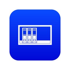 Poster - Office folders on the shelf icon digital blue for any design isolated on white vector illustration