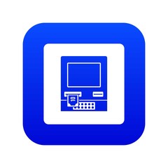 Poster - ATM bank cash machine icon digital blue for any design isolated on white vector illustration