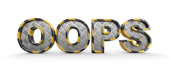 Poster - Metal oops text. Image with clipping path.