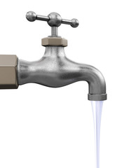 Wall Mural - Water tap. Image with clipping path