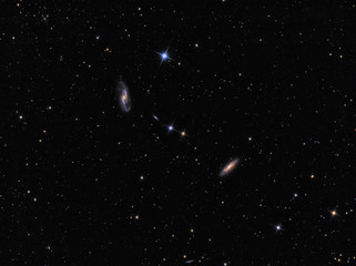Wall Mural - galaxy ngc 4536, ngc 4527 and ngc 4533 in constellation virgo