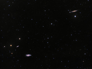 Wall Mural - galaxy ngc 4088 and ngc 4157 in constellation ursa major. photography made with refractor apo telesc