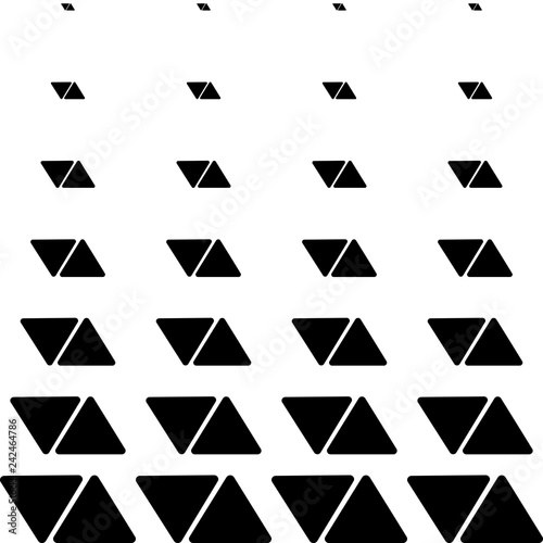 Abstract geometric black and white graphic design print halftone triangle pat...
