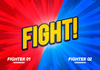 © Black White Mouse - Vector illustration Versus And Fight Background Poster In Comic Style. Blue vs Red Fighter.