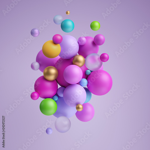3d Render Abstract Pastel Balls Pink Violet Balloons Geometric Background Primitive Shapes Minimalistic Design Pastel Colors Palette Party Decoration Plastic Toys Isolated Elements Stock Photo Adobe Stock