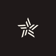 Wall Mural - stylized linear shape star logo design template