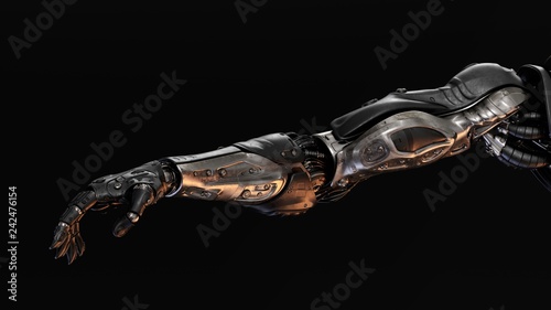 Photographie Futuristic cyborg prosthetic arms with strong muscular structure