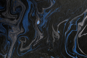 Wall Mural - marble ink paper texture black grey blue