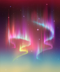 aurora borealis abstract background, northern lights in polar night sky illustration, natural phenom