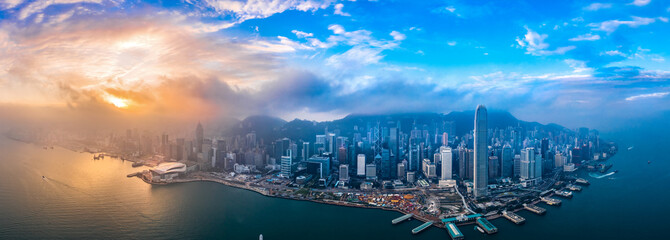 Hong Kong island aerial view