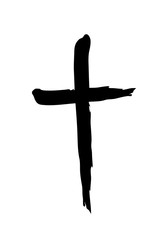 Wall Mural - Hand drawn christian cross symbol
