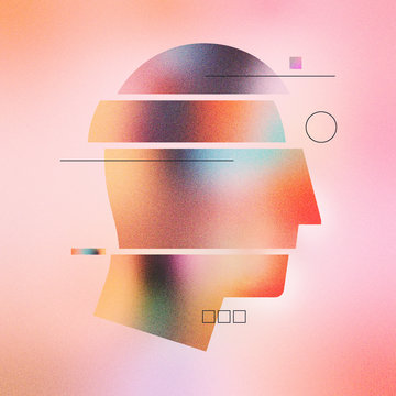 abstract human head infographic illustration