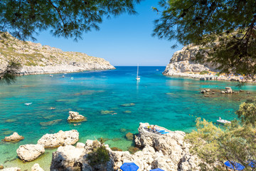 Wall Mural - Anthony Quinn Bay on Rhodes island, Greece