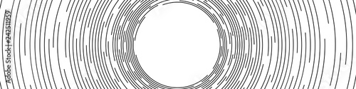 Dekoracja na wymiar  streszczenie-czarne-koncentryczne-okragle-linie-na-bialym-tle-szeroka-ilustracja-wektorowa