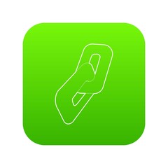 Poster - Chain icon green vector isolated on white background