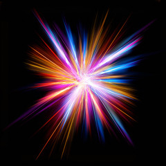 Poster - Abstract color star isolated on a black background
