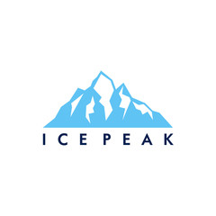 Aufkleber - Mountain logo template, ice peak mount stone mountain adventure icepeak geometric logo line art outline illustration