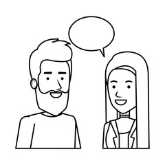 Poster - couple with speech bubble avatars