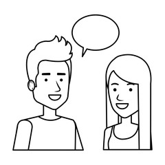 Poster - couple with speech bubble avatars