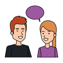 Poster - couple with speech bubble avatars