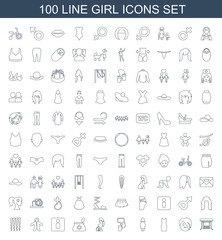 Wall Mural - 100 girl icons