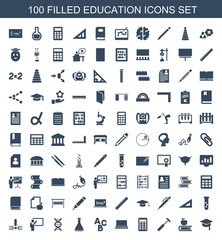 Wall Mural - 100 education icons