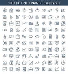 Canvas Print - 100 finance icons