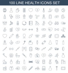 Wall Mural - 100 health icons