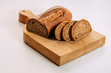 Gluten-free whole grain rye bread sliced. Gluten free homemade bread. Healthy food.