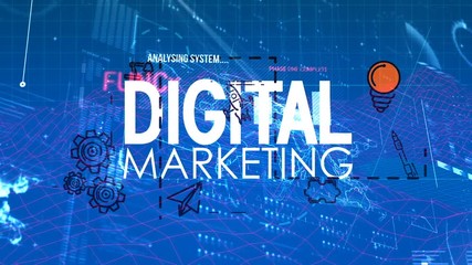 Poster - Digital marketing animation with digital codes 