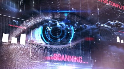 Poster - Digital code with eye opening 