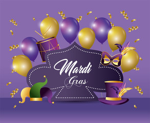 Wall Mural - sticker merdi gras event with balloons decoration