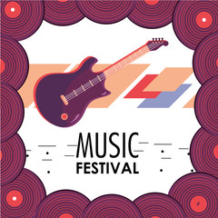 Canvas Print - electric guitar instrument to music festival celebration