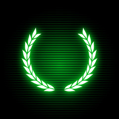 Wall Mural - neon laurel wreath