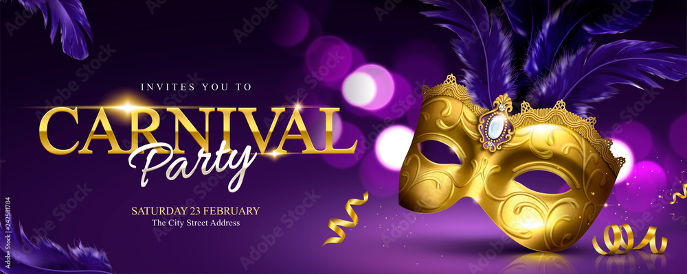Carnival party banner design - obrazy, fototapety, plakaty 