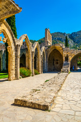 bellapais abbey at beylerbeyi village in northern cyprus