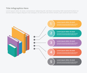Fototapete - books education isometric syle 3d infographic data template banner for information statistic - vector